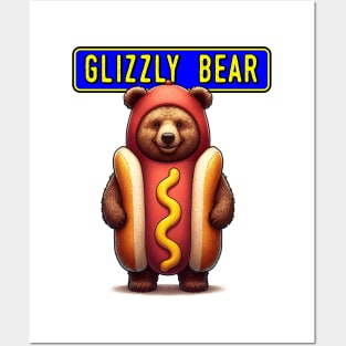 Glizzly grizzly Bear glizzy hot dog meme Posters and Art